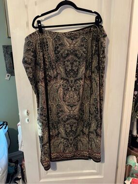 Black Paisley Maxi Skirt